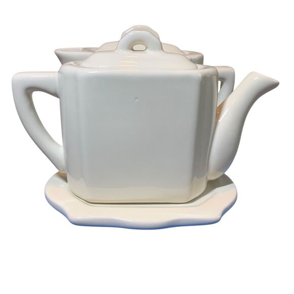 Restoration Hardware Cream Tea for Two Pour Deux Set Stoneware - Picture 3 of 11